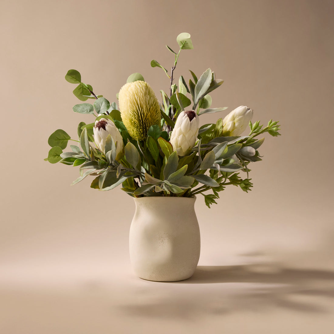 Faux Australis Protea Eucalyptus Mix - Maliah Pot | 53cm