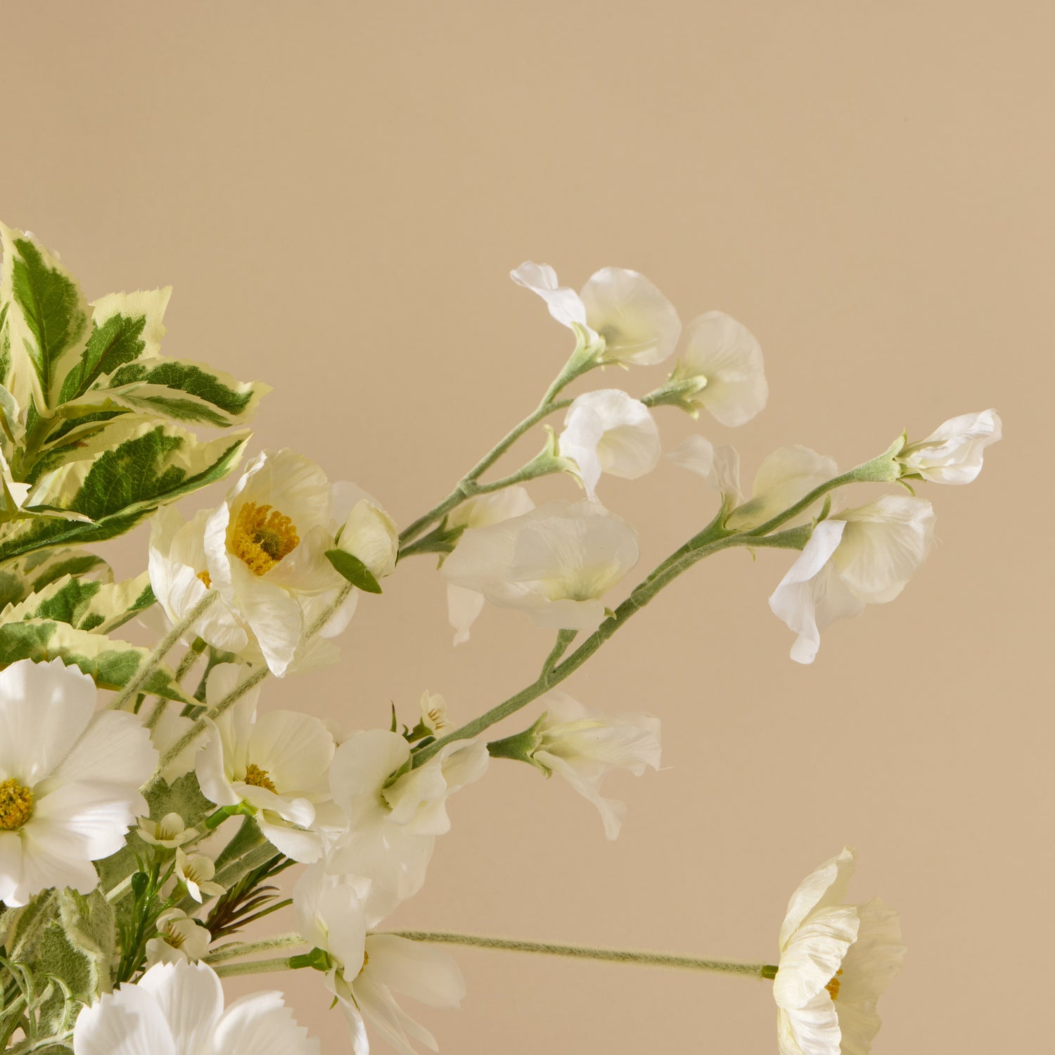 Faux Cosmos Poppy Mix – Maliah Pot | White - 62cm *Available September