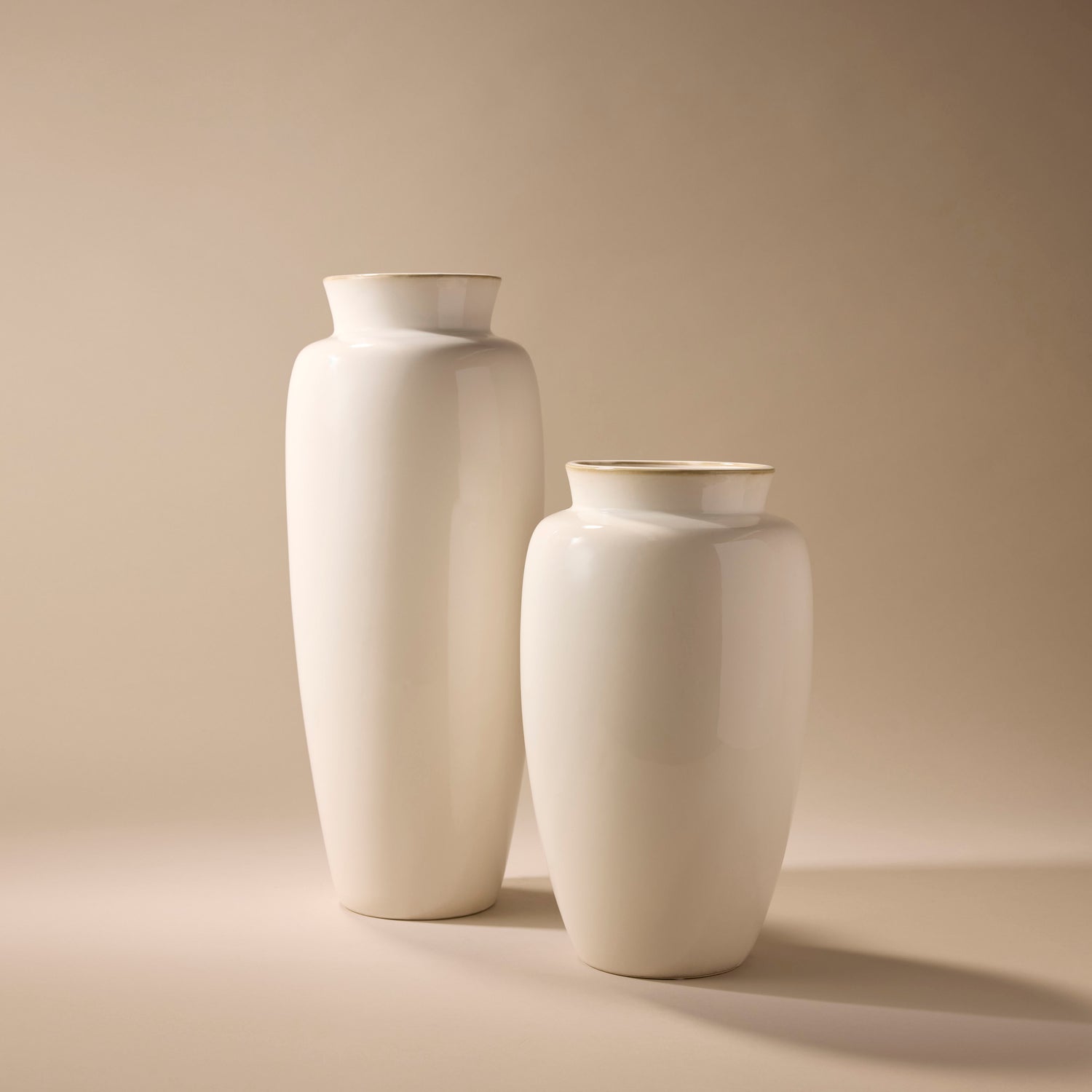 Ceramic Provincial Gloss Vase | White - 48cm