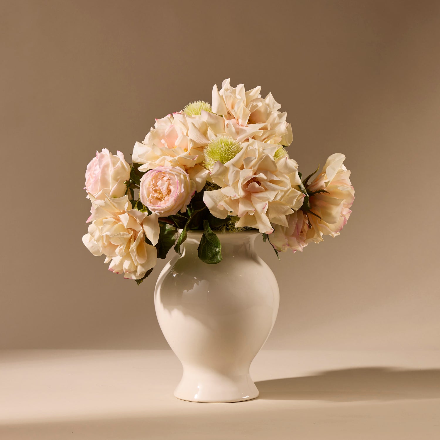 Ceramic Provincial Footed Vase | White - 28.5cm