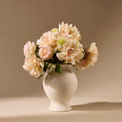 Ceramic Provincial Footed Vase | White - 28.5cm