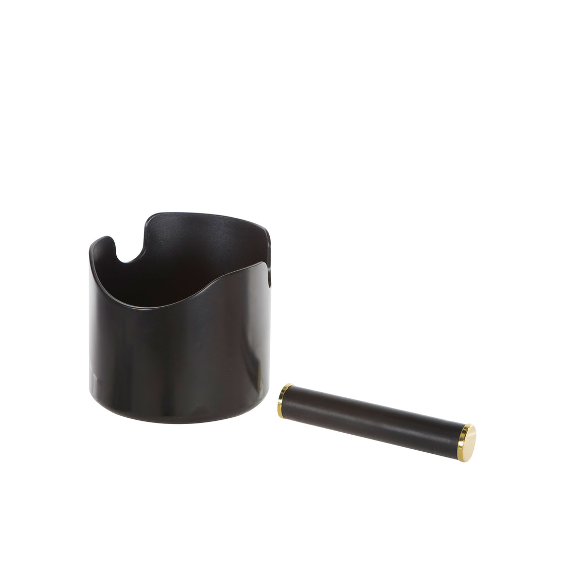 Leaf &amp; Bean Knock Box Stainless Steel  Black &amp; Gold