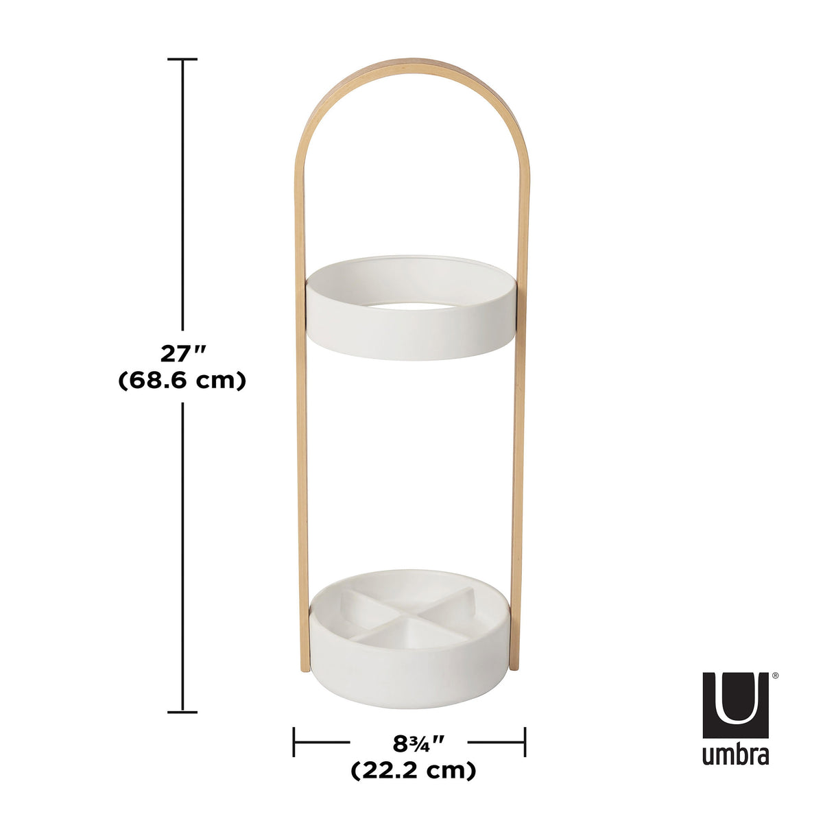 Umbra Bellwood Umbrella Stand White &amp; Natural