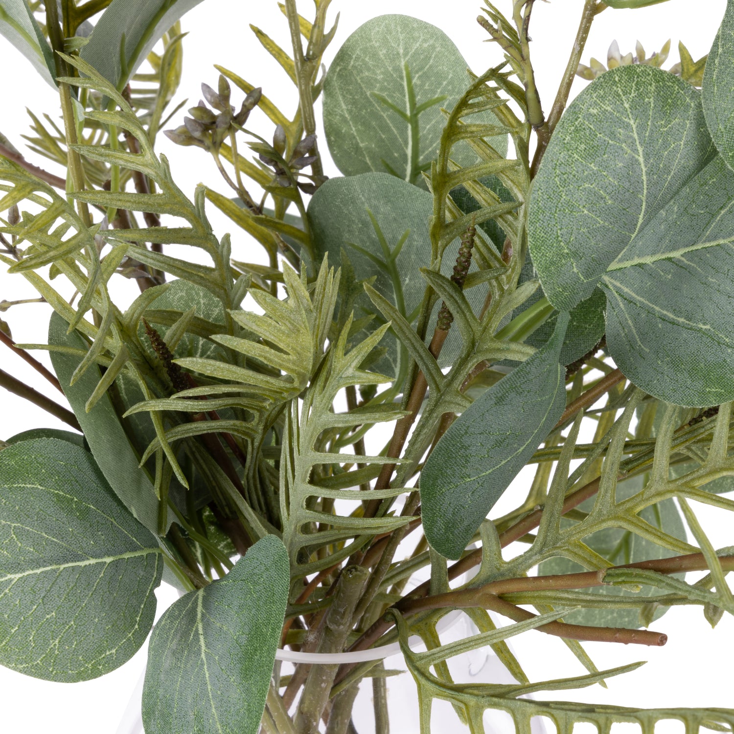 Faux Eucalyptus Pod Grevillea Mix - Adina Vase | Green - 36cm