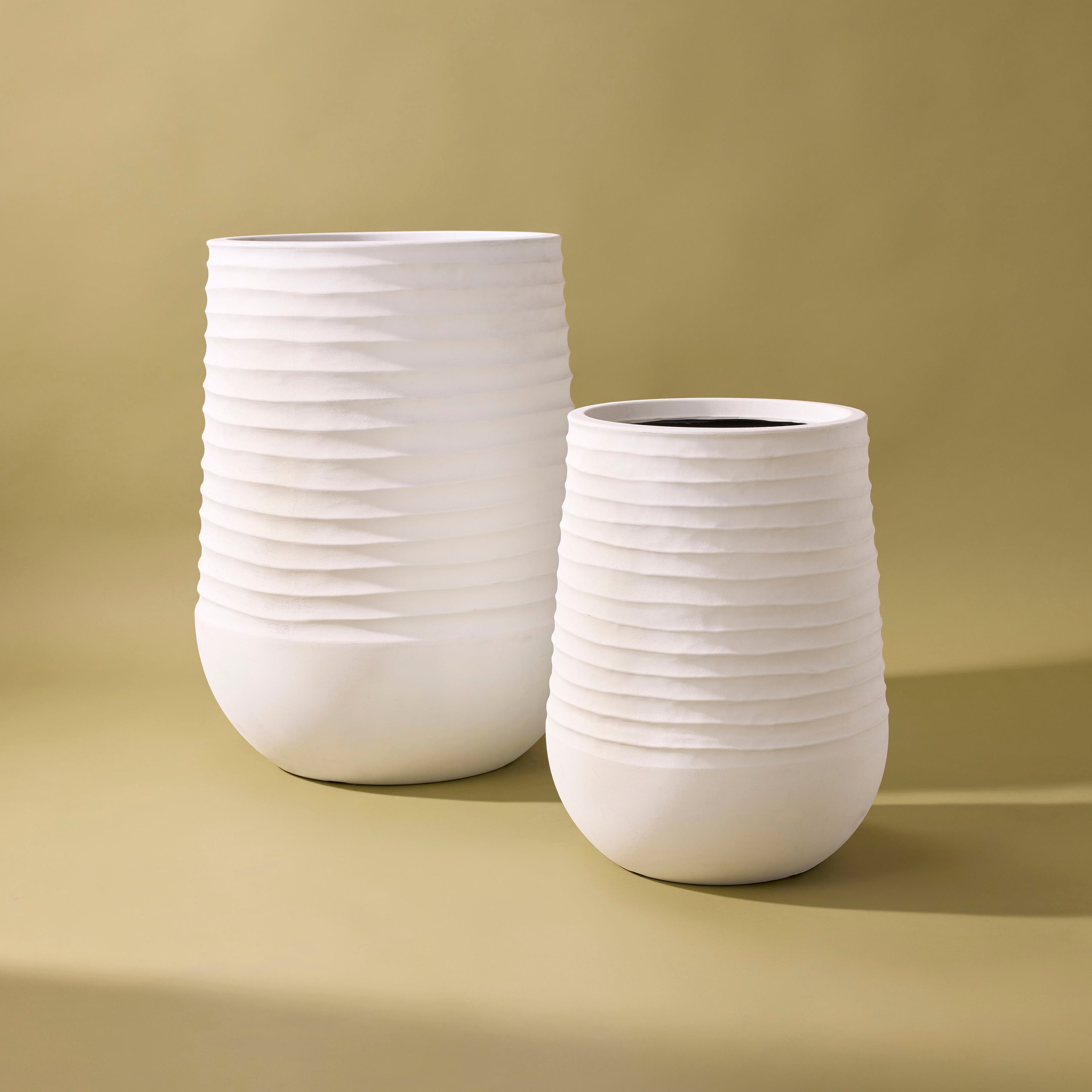 Ryker Tall Stonelite Planter - Set of 2 | White