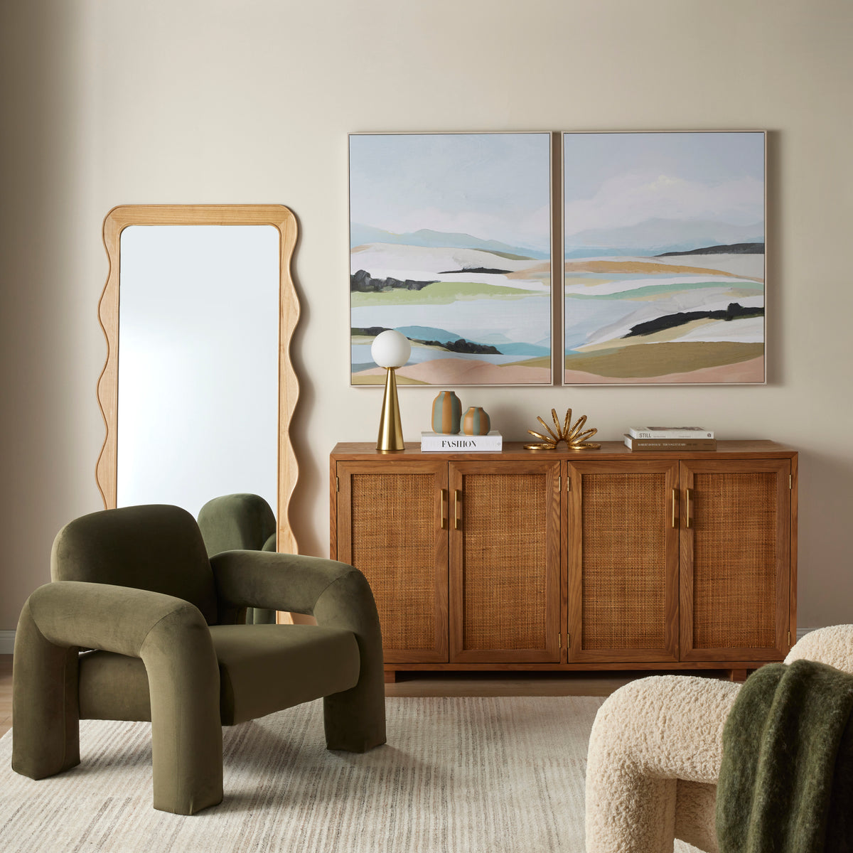 Amalfi Byron Floor Mirror Natural