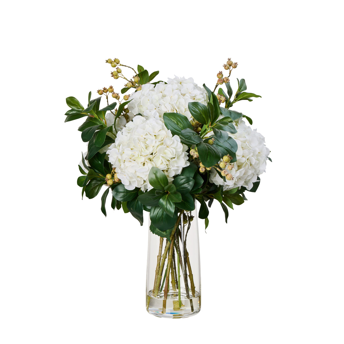 Faux Hydrangea Berry Mix - Alana Vase | White - 65cm