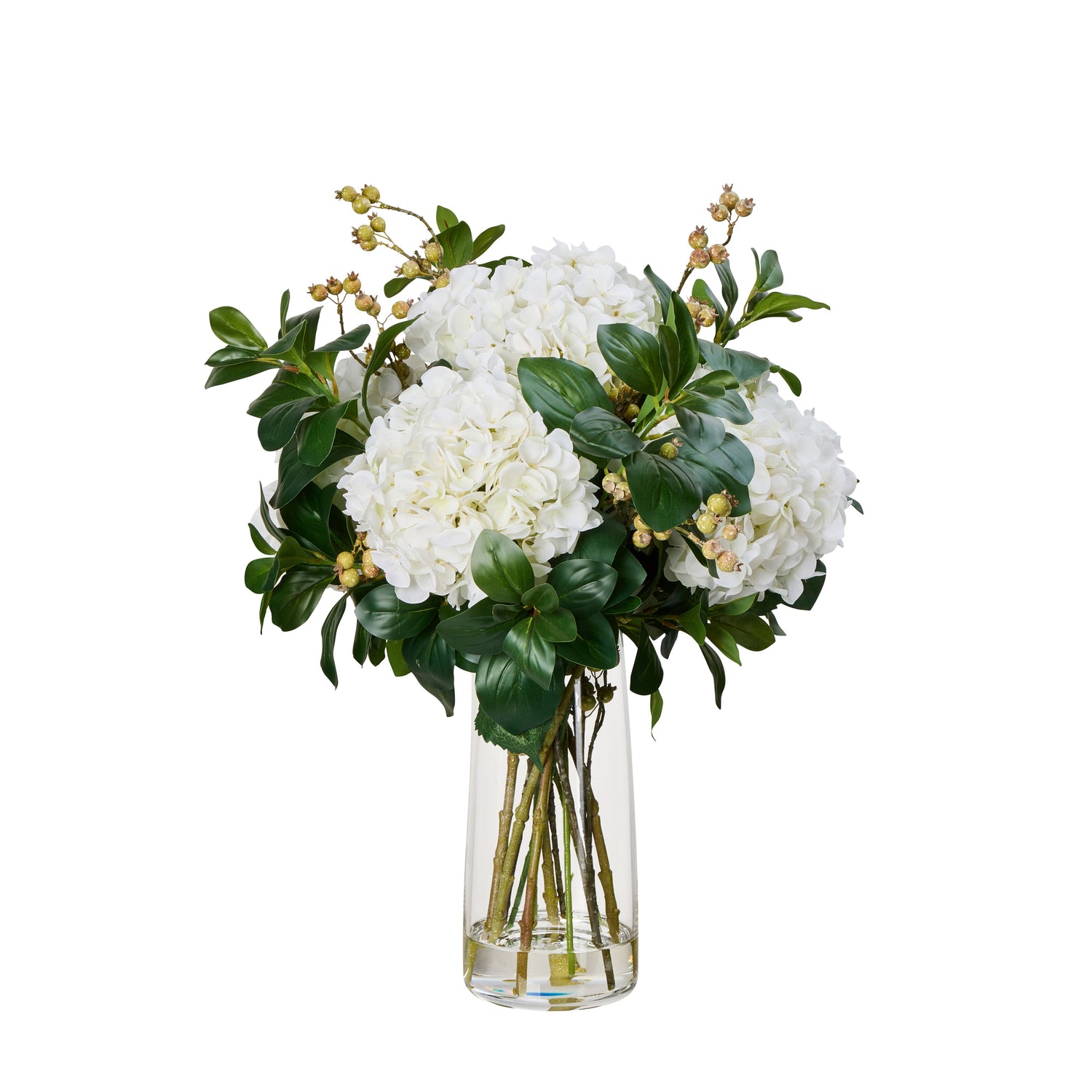 Faux Hydrangea Berry Mix - Alana Vase | White - 65cm