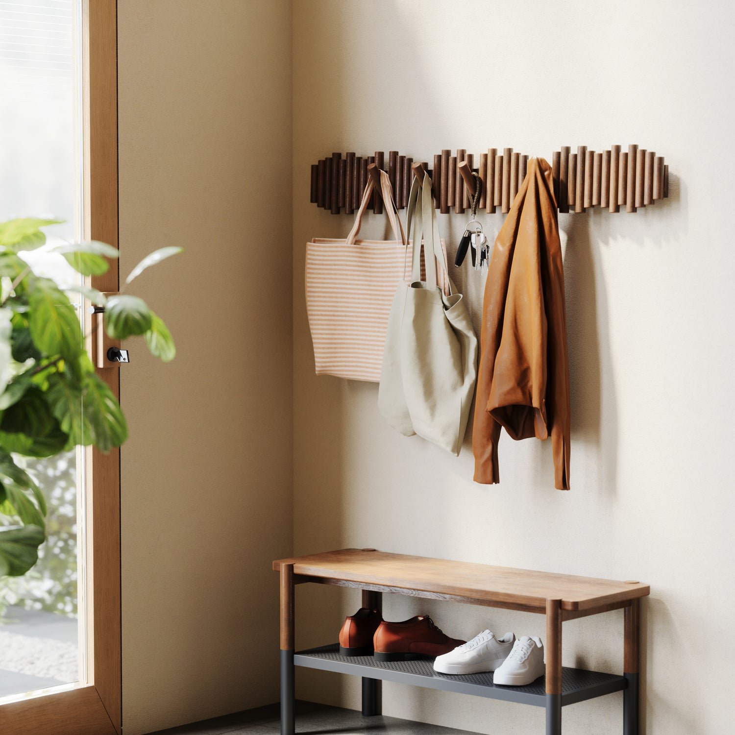 Umbra Picket Rail Hook Aged Walnut