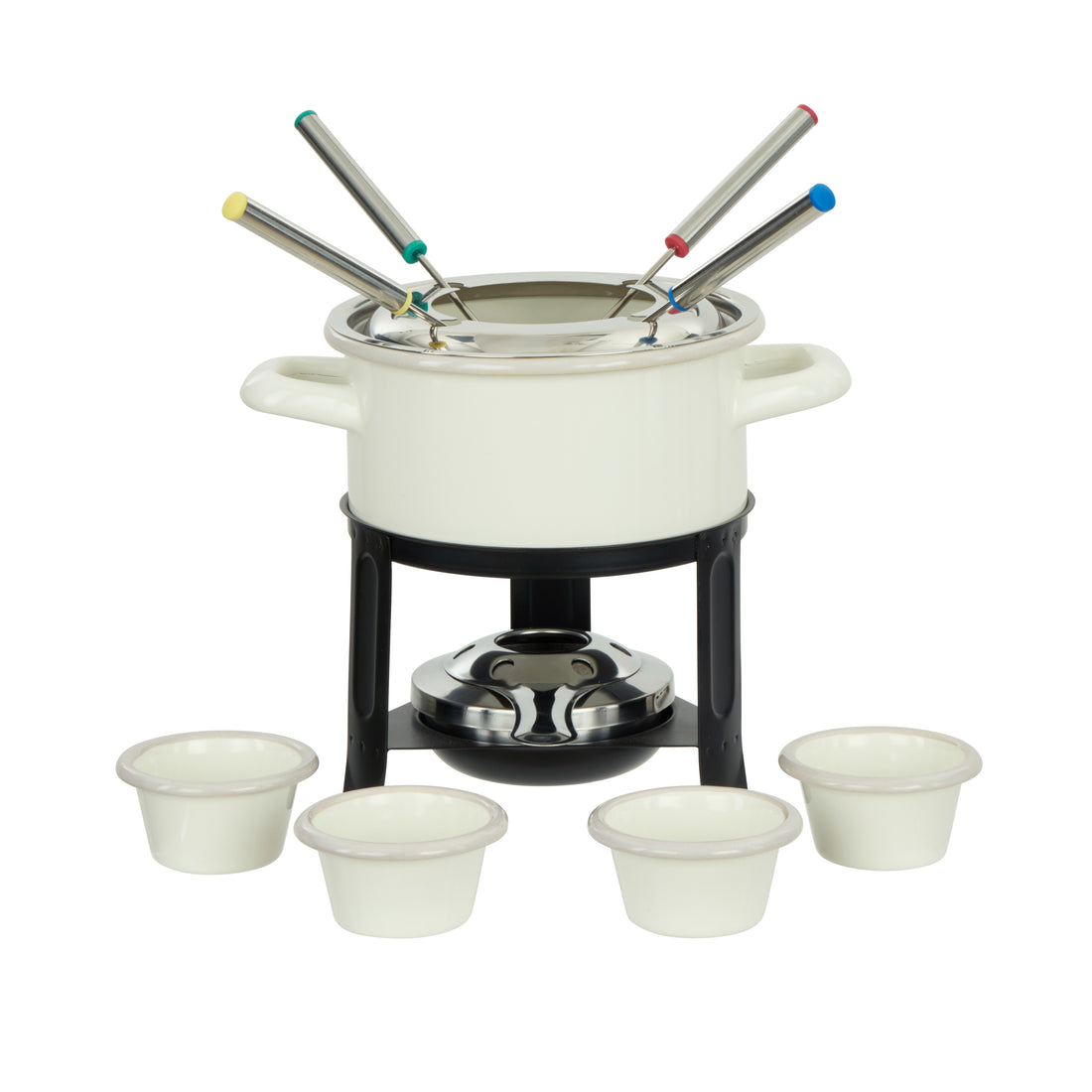 Davis &amp; Waddell Daylesford Enamel 4 Person Fondue Set Cream