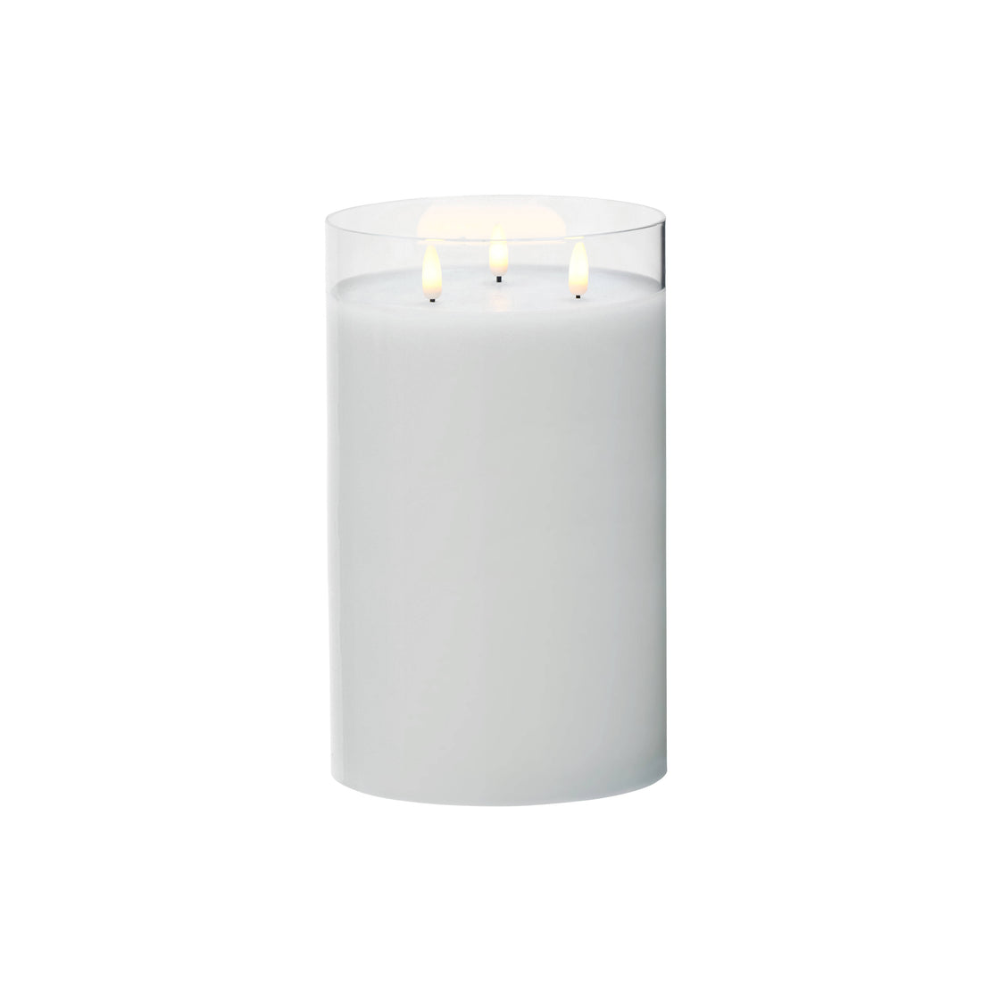 Glass Triflame LED Candle | 25cm