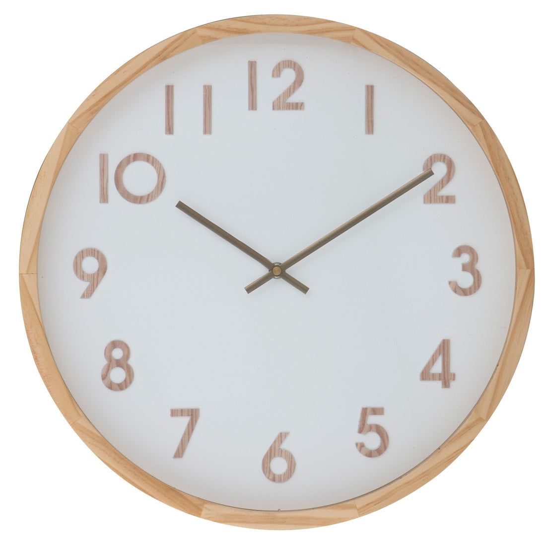 Amalfi Leonard Wall Clock Natural &amp; White 41.5x41.5x5.5cm