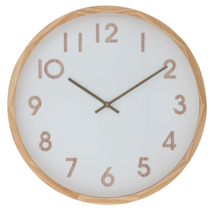 Amalfi Leonard Wall Clock Natural &amp; White 41.5x41.5x5.5cm