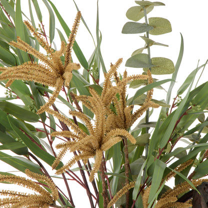 Faux Lotus Pod Catkins Mix - Ryde Vessel | Brown -  80cm