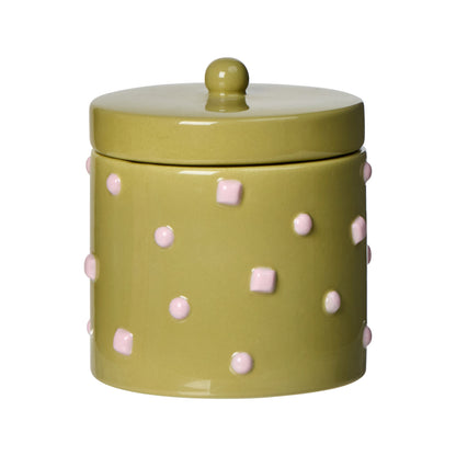 Emporium Bejeweled Cannister Green &amp; Pink