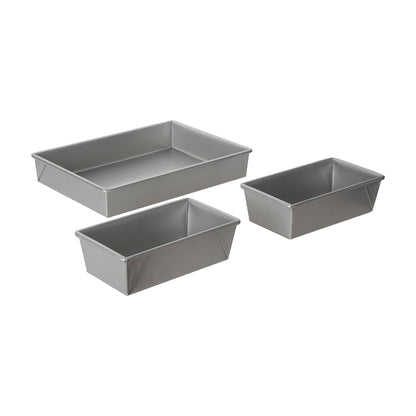 Davis &amp; Waddell Non-Stick Rectangle Loaf Tray 3pcs Set Cream