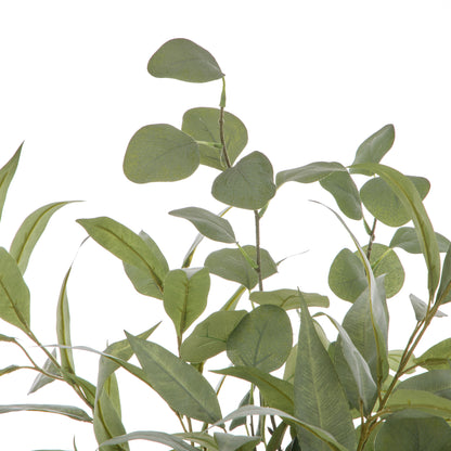 Faux Eucaluptus Mix - Grey Vase | Green -  72cm