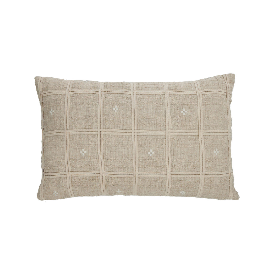 Society Home Clem Check Cushion Natural