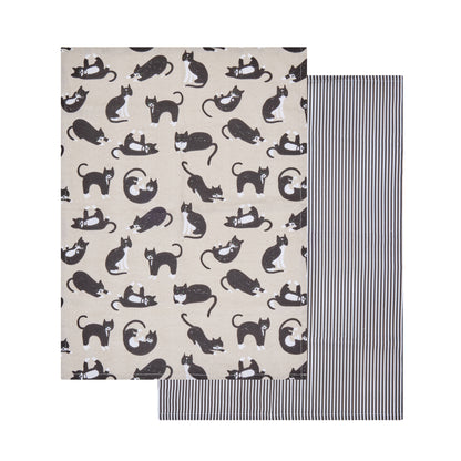 Davis &amp; Waddell Whiskers Tea Towel 2pcs Set Multi-Coloured