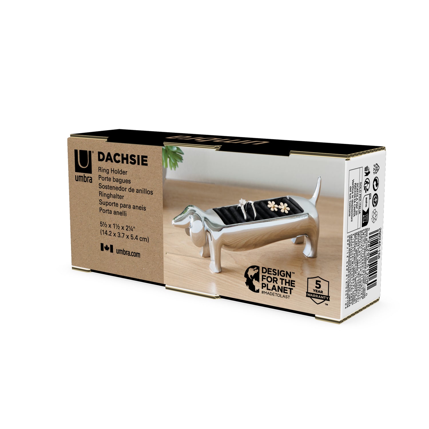 Umbra Dachsie Ring Holder Chrome