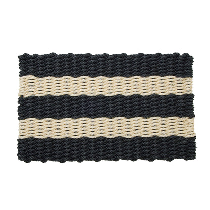 Amalfi Rope Door Mat - Stripe Black &amp; Cream