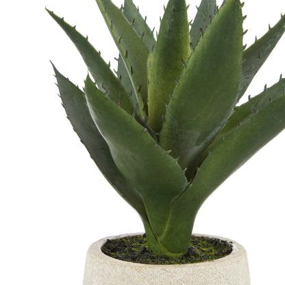 Faux Aloe Plant - Cream Pot | 23cm