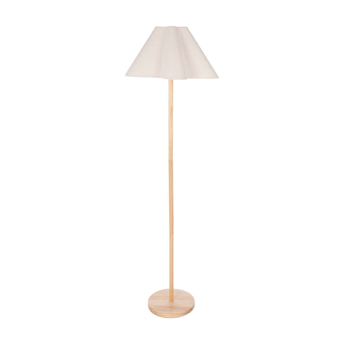 Amalfi Cullen Wooden Floor Lamp White &amp; Natural