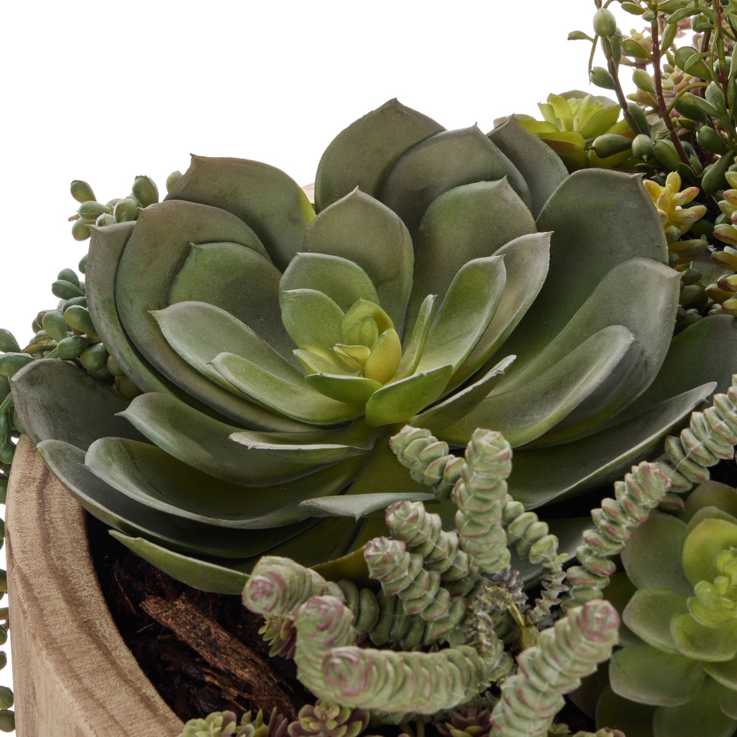 Faux Jelly Bean Sedum Mix - Dansk Bowl | Green -  37cm