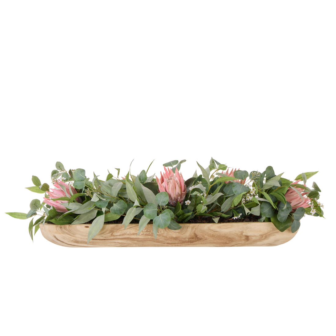 Faux King Protea Native Mix - Dansk Tray | Pink -  34cm