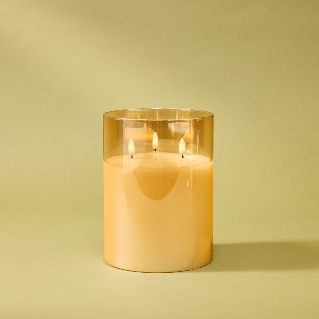 Amber Triflame LED Candle | 20cm