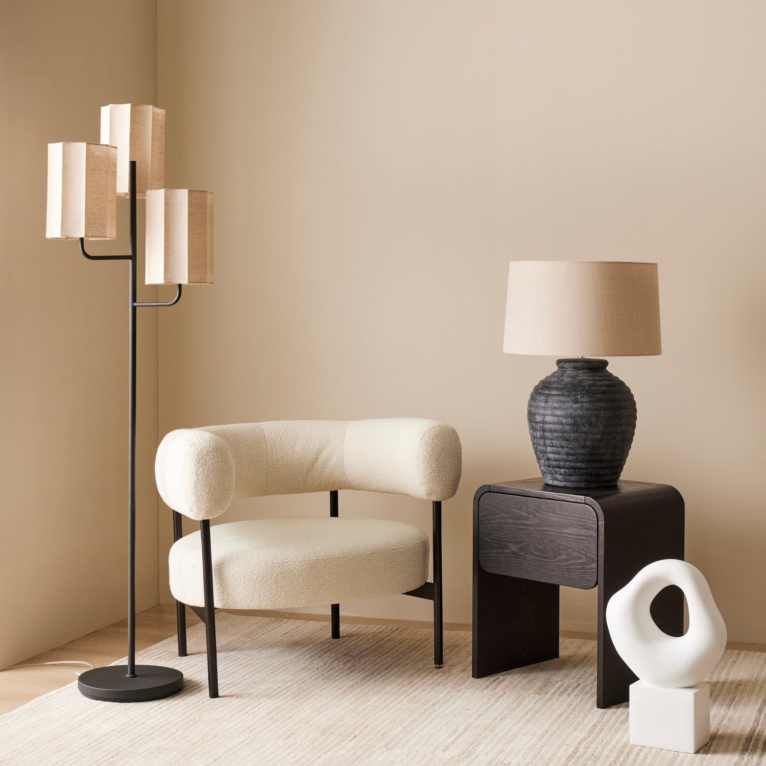 Amalfi Oslo Bedroom Side Table Black