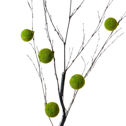 Faux Moss Ball Branch | 130cm