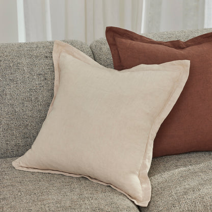 Amalfi Cove Linen Cushion Chocolate