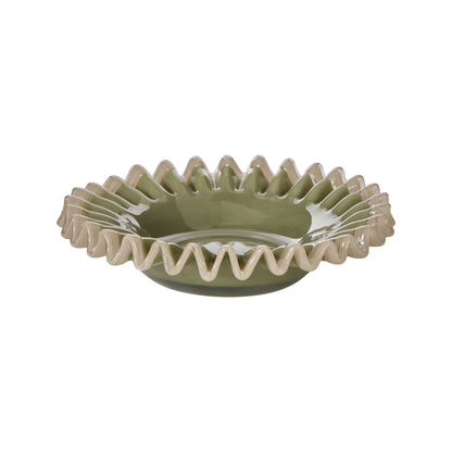 Amalfi Sigrid Frill Dish Small Green &amp; Grey