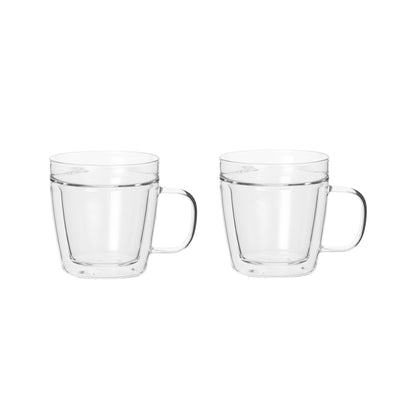 Leaf &amp; Bean 2pcs Set Double Wall &amp; Single Lip Glass Cup Clear