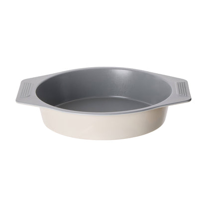 Davis &amp; Waddell Ceramic Non-Stick Round Baking Pan Cream