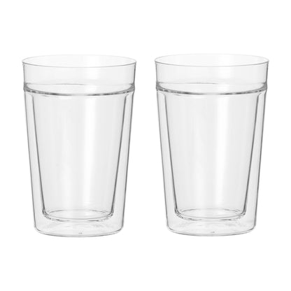 Leaf &amp; Bean 2pcs Set Double Wall &amp; Single Lip Glass Cup Clear