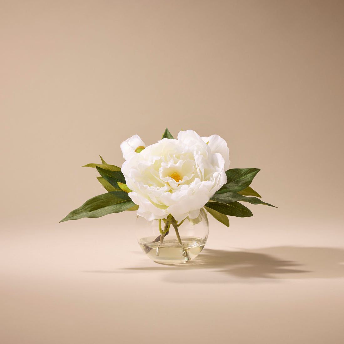 Faux Peony - Sphere Vase | White - 19cm