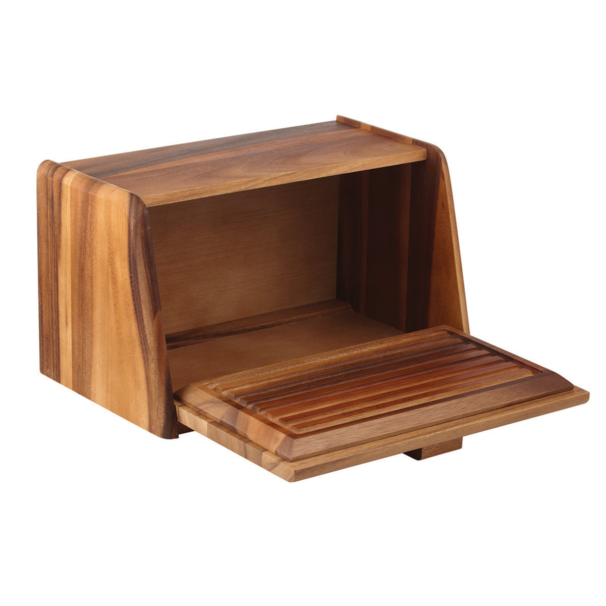 Davis &amp; Waddell Acacia Wood Bread Box with Bread Board Lid Natural