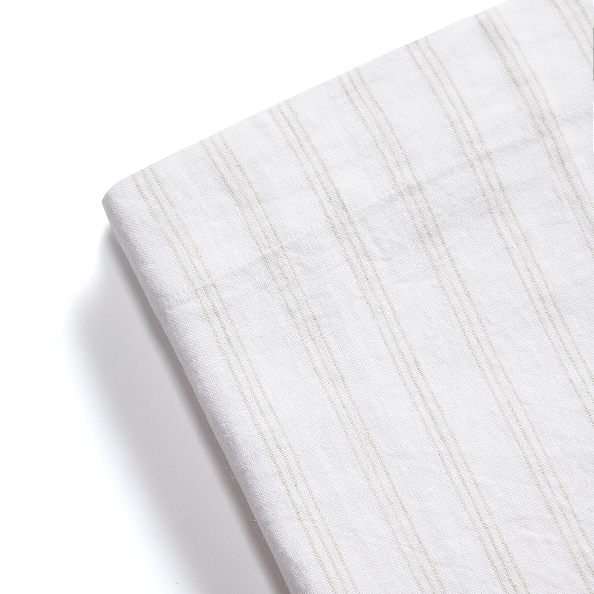Society Home Chloe Liveable Linen Tablecloth White &amp; Taupe