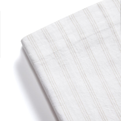 Society Home Chloe Liveable Linen Tablecloth White &amp; Taupe