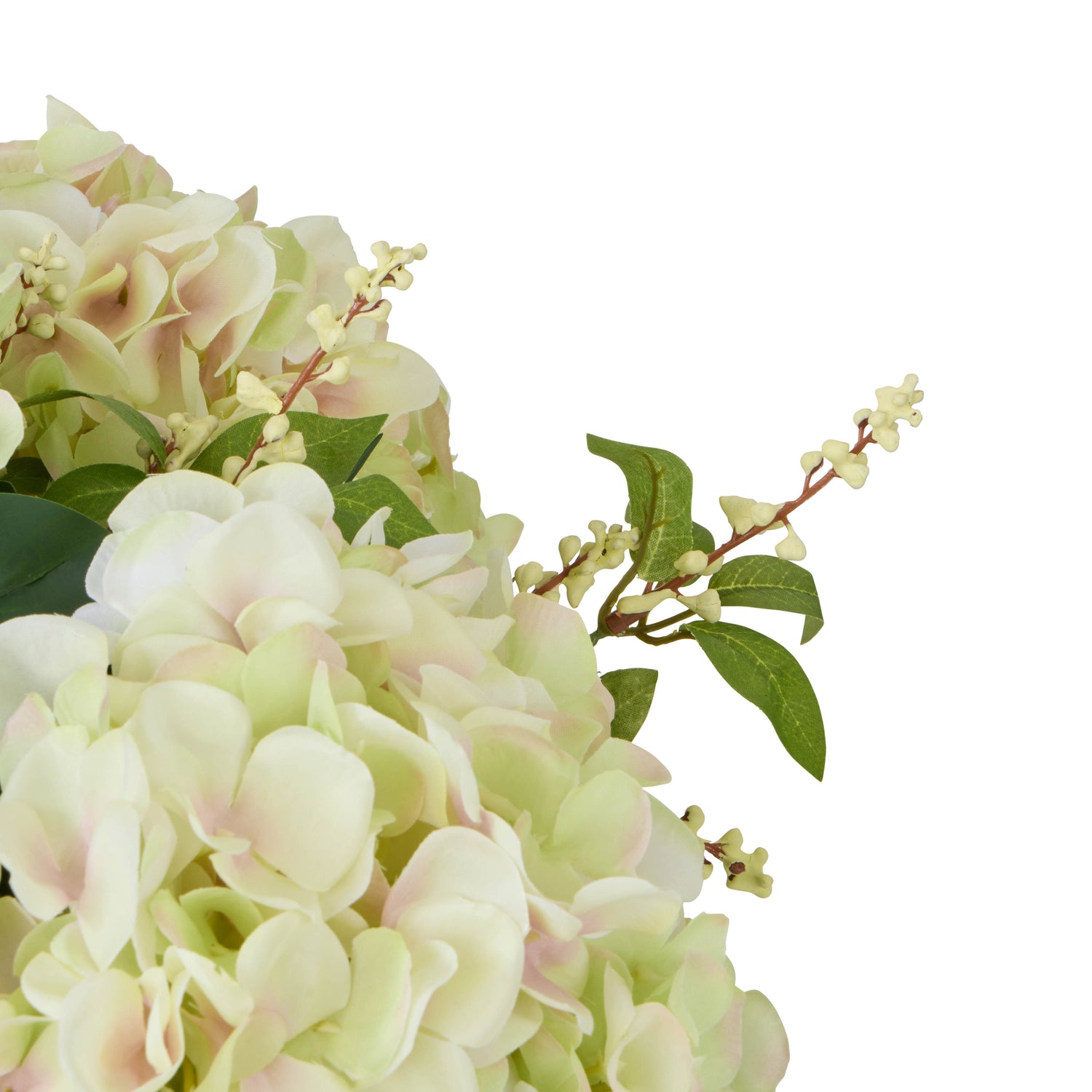 Faux Hydrangea Nite Berry Arrangement - Classic Bowl | Green - 54cm