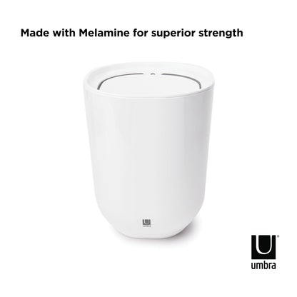 Umbra Step Waste Can with Lid White