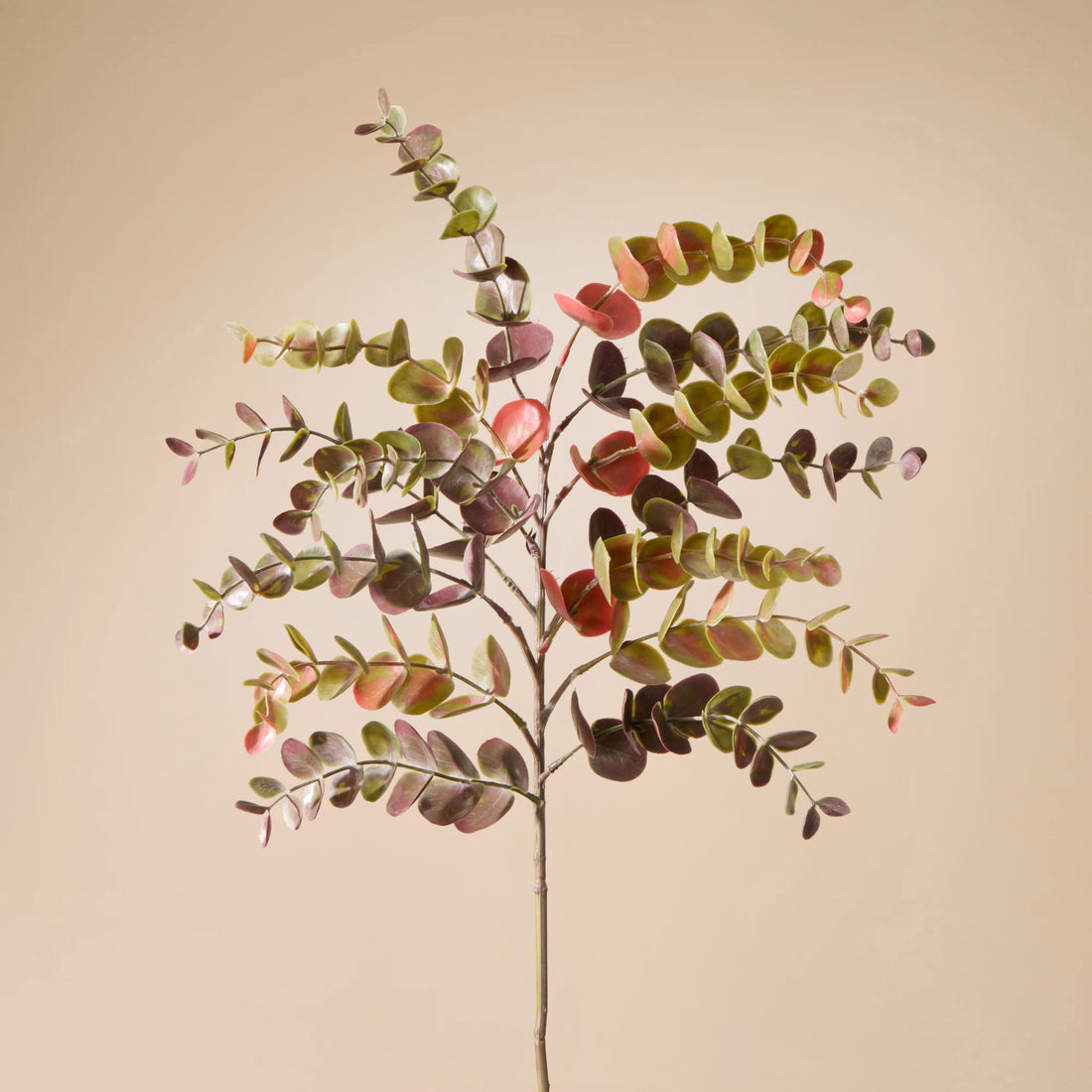 Faux Eucalyptus Spray | Brown &amp; Red - 76cm