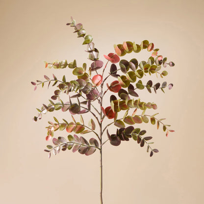 Faux Eucalyptus Spray | Brown &amp; Red - 76cm