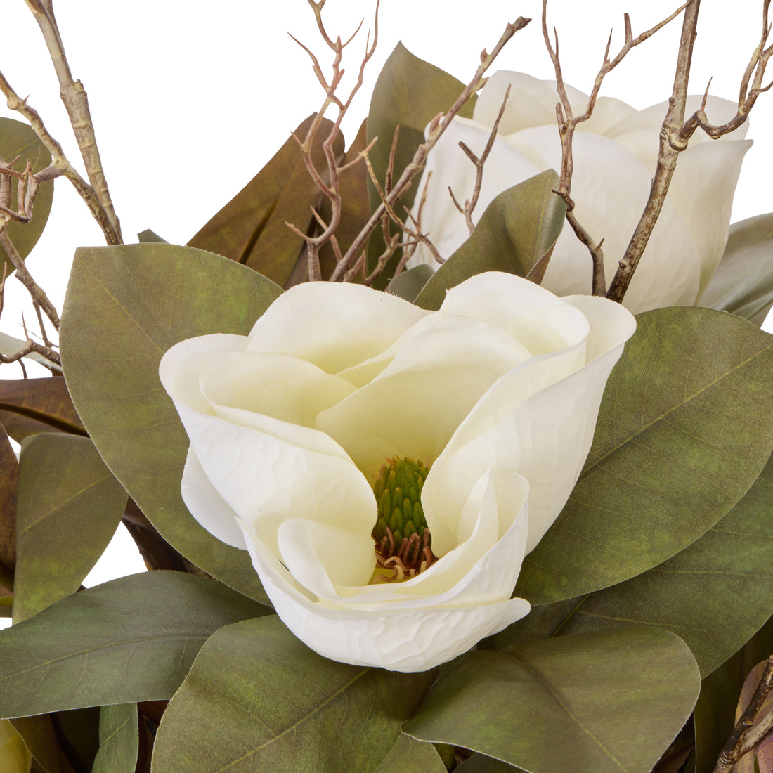 Faux Magnolia Twig - Elsie Vessel| White -  85cm