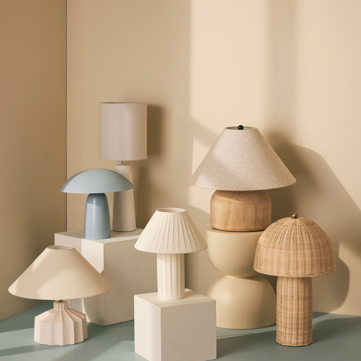 Amalfi Kent Table Lamp White &amp; Grey