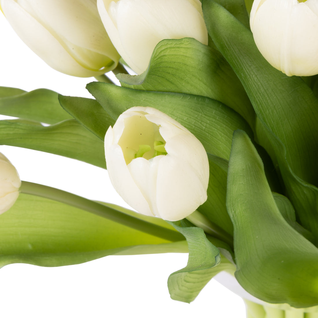 Faux Tulip Bunch - Phoebe Vase | White - 32cm