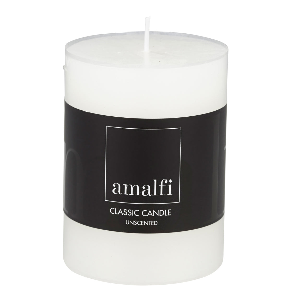 Amalfi Classic Unscented Pillar Candle White 7.5x7.5x10cm