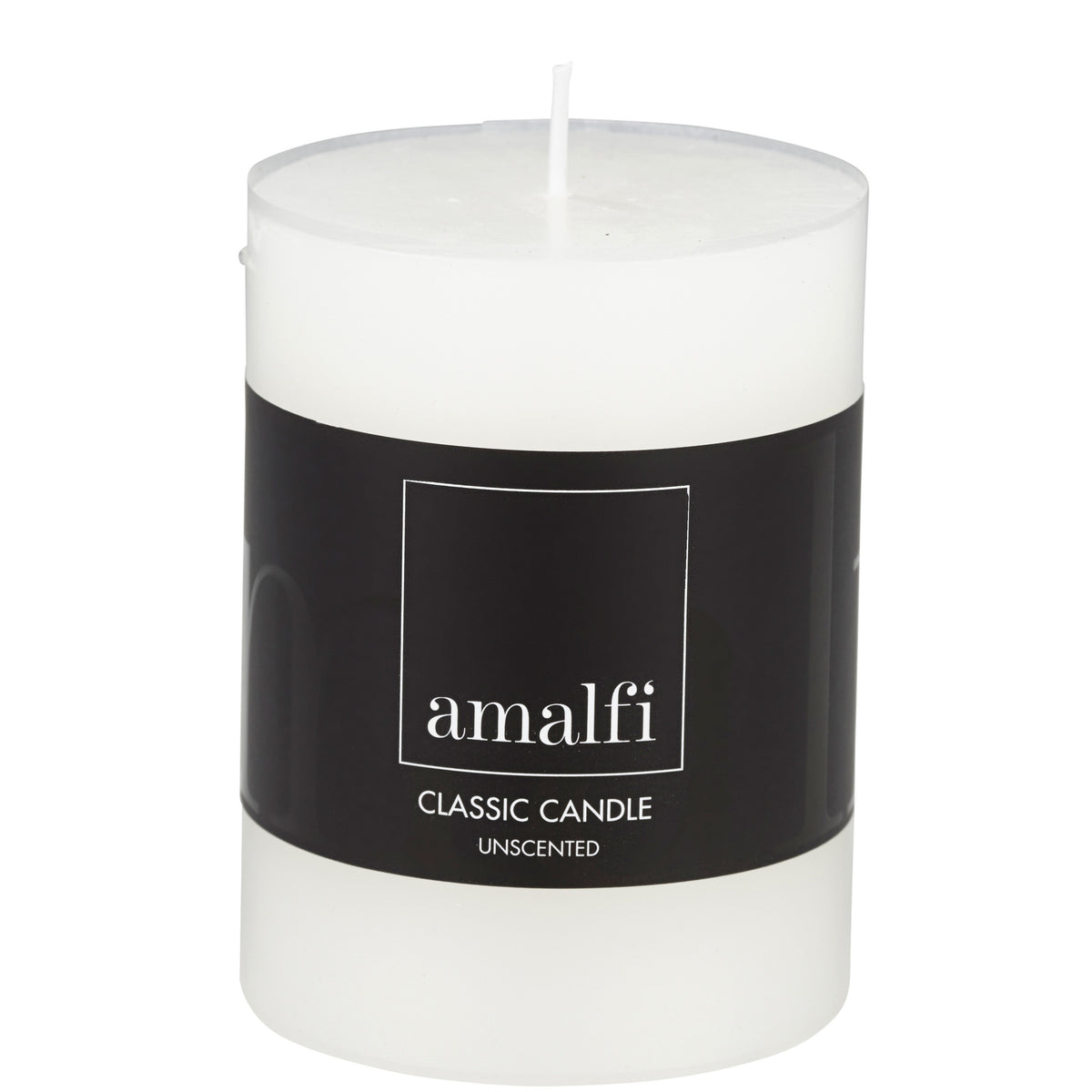 Amalfi Classic Unscented Pillar Candle White 7.5x7.5x10cm